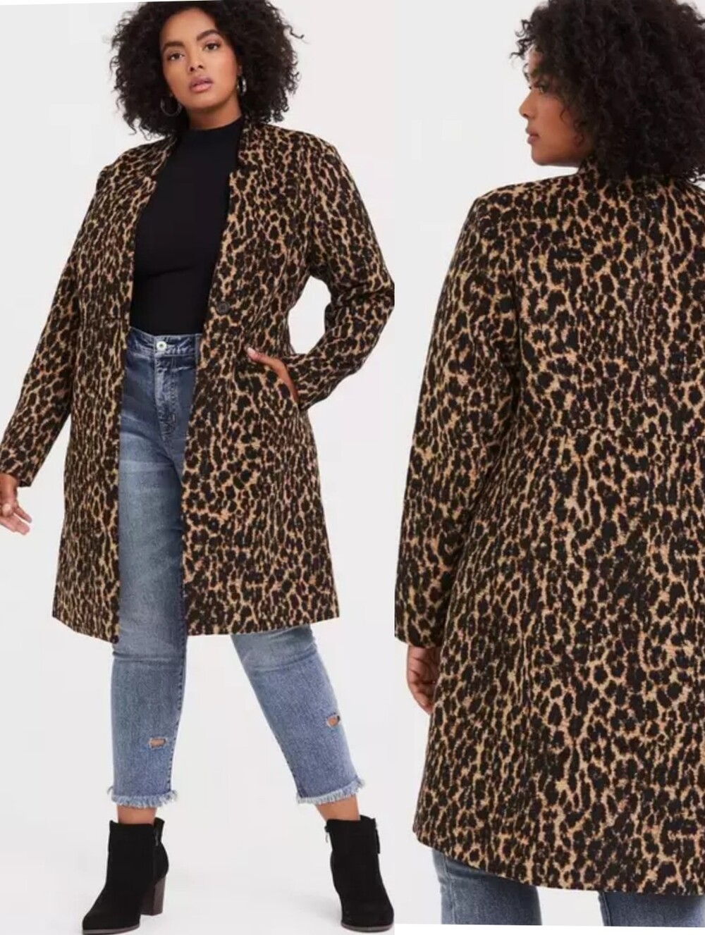 {4X} Torrid Wool Blend Leopard Print Car Coat